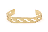 Brass Zigzag Cuff - 2 Raw Brass Zigzag Cuff Bracelet Blank Bangle Without Holes (10x145x1mm)  BRC168