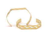 Brass Zigzag Cuff - 2 Raw Brass Zigzag Cuff Bracelet Blank Bangle Without Holes (10x145x1mm)  BRC168