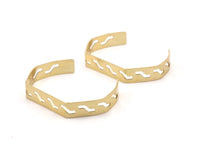 Brass Zigzag Cuff - 2 Raw Brass Zigzag Cuff Bracelet Blank Bangle Without Holes (10x145x1mm)  BRC168