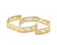 Brass Zigzag Cuff - 2 Raw Brass Zigzag Cuff Bracelet Blank Bangle Without Holes (10x145x1mm)  BRC168