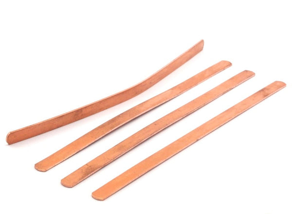 Copper Cuff Blank, 5 Raw Copper Bracelet Stamping Blank Bangles (6x145x0.80mm) D0527