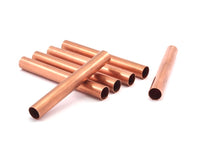 Copper Tube Beads - 5 Raw Copper Tube Beads  (79x10mm) Hole Size 9mm BRC192--D0483