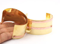 Brass Copper Cuff - 3 Brass and Copper Cuff Bracelet (150x40x0.80mm) T109