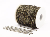 Solder Chain, Cable Chain, 20 M (2x3mm) Brass Tiny Faceted Soldered Flat Cable Chain -   ( Z149)