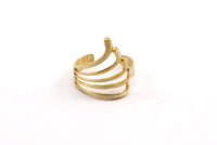 Brass Wing Ring - 5 Raw Brass Adjustable Wing Rings N070