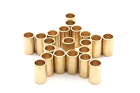 Brass Industrial Tubes - 12 Raw Brass Industrial Tube Findings (12x7mm) Y356