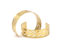 Brass Zigzag Bangle - 2 Raw Brass Zigzag Cuff Bracelet Blank Bangle Without Holes (20x145x1mm) Brc147