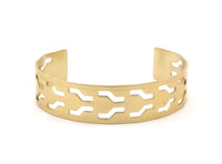 Brass Zigzag Bracelet - 2 Raw Brass Zigzag Cuff Bracelet Blank Bangle Without Holes (15x145x1mm)  BRC126