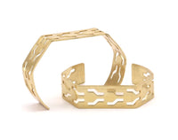 Brass Zigzag Bracelet - 2 Raw Brass Zigzag Cuff Bracelet Blank Bangle Without Holes (15x145x1mm)  BRC167