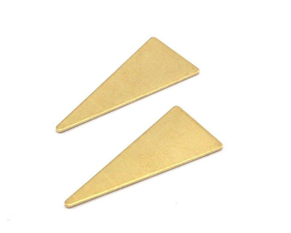 Raw Brass Triangle, 20 Raw Brass Triangle Blanks Stamping Tags Without Holes (32x14x0.70mm)   C004