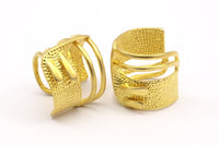 Brass Adjustable Ring - 2 Raw Brass Adjustable Rings N04