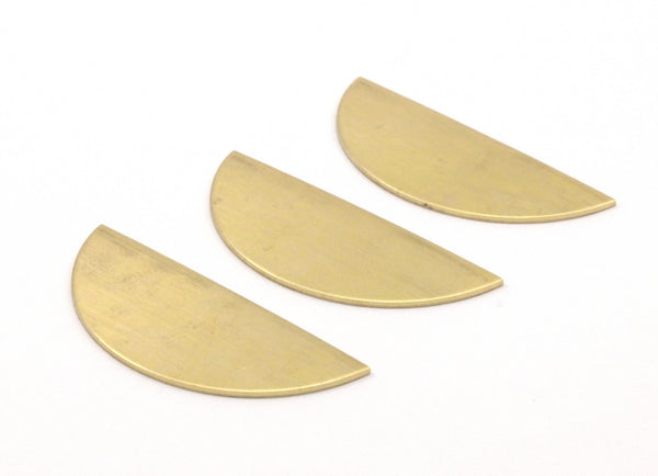 Semi Circle Blank, 10 Raw Brass Half Moon Blanks (37x0.80)  D0525