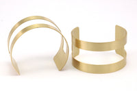 Brass Cuff Bangle - 4 Raw Brass Cuff Bracelet Bangles (35x145x0.80mm) Brc183