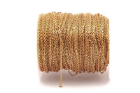 Raw Brass Chain, 20m (1.25mm) Raw Brass Soldered Chain - Z164