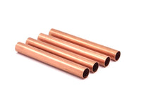 Copper Tube Beads - 5 Raw Copper Tube Beads  (79x10mm) Hole Size 9mm BRC192--D0483