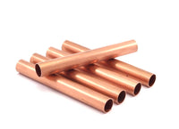 Copper Tube Beads - 5 Raw Copper Tube Beads  (79x10mm) Hole Size 9mm BRC192--D0483