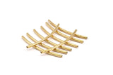 Raw Brass Tube, 50 Raw Brass Curved Tubs (1.5x30mm) D0280