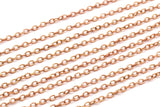 Red Brass Chain, Red Brass Tiny Oval Chain (2x1.60mm) Mb 8-37