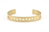 Triangle Cuff Blank - 2 Raw Brass Triangle Textured Cuff Bracelet Blanks Bangle Without Holes (10x152x1mm) V019