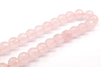 Pink Quartz 12mm Disco Faceted Round Gemstone Beads Full Strand T090