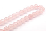 Pink Quartz 12mm Disco Faceted Round Gemstone Beads Full Strand T022