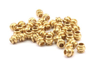 Raw Brass Spacer Beads, 20 Raw Brass Industrial Findings, Spacer Beads (7mm) D0025