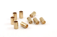 Brass Industrial Tubes - 12 Raw Brass Industrial Tube Findings (12x7mm) Y356