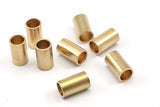 Brass Industrial Tubes - 12 Raw Brass Industrial Tube Findings (12x7mm) Y356