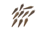 Tiny Leaf Charm,100 Antique Brass Leaf Charms, Jewelry Findings (20x5mm)  K080