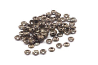 4mm Bead Caps, 1000 Antique Brass Round Cambered Middle Hole Connectors, Findings  (4mm)  K016