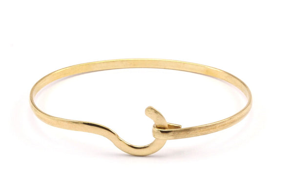 Brass Bracelet Bangle -2 Raw Brass Cuff Bracelet Bangles (72x56x3.40mm) Brc095