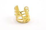 Brass Adjustable Ring - 2 Raw Brass Adjustable Rings N04