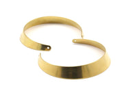 Raw Brass Cuff - 2 Raw Brass Cuff Bracelet Bangles With 2 Holes (6 to 12x140x0.80mm)  Brc033