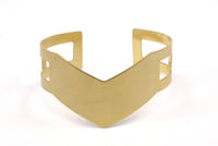 Brass Chevron Bangle, 4 Bracelet Cuff Bangles  (19x151x0.80mm) BRC 175