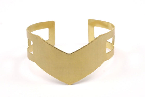 Brass Chevron Bangle, 4 Bracelet Cuff Bangles  (19x151x0.80mm) BRC 175