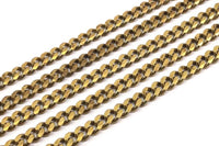 Big Link Chain, 1M Huge Faceted Raw Brass Soldered Chain (9x7.5mm) 1 Meter -3.3 Feet  W12