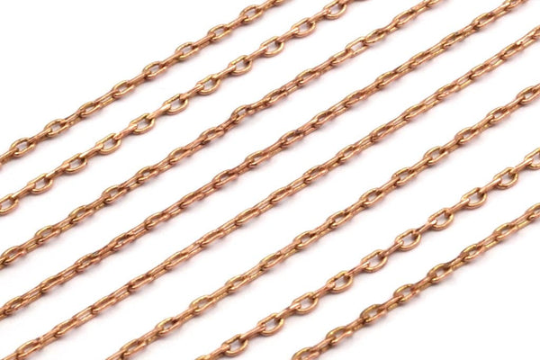 Copper Tone Chain, D Chain, Raw Red Brass Soldered Chain (1.70mm) MB 8-31