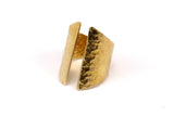 Hammered Gothic Ring - 2 Raw Brass Adjustable Hammered Gothic Rings N140