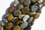 Moss Agate 20mm Oval Gemstone Beads Full Strand G115