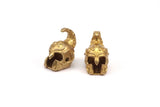 Alexander The Great Helmet , 2 Raw Brass Great Helmet Bracelet Parts (18x12.5x11mm) N0424