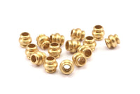 Raw Brass Spacer Beads, 20 Raw Brass Industrial Findings, Spacer Beads (7mm) D0025