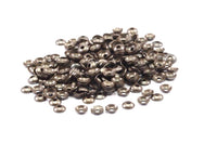 4mm Bead Caps, 1000 Antique Brass Round Cambered Middle Hole Connectors, Findings  (4mm)  K016