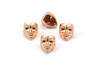 Rose Gold Vendetta Mask , 2 Rose Gold Plated Brass Vendetta Bracelet Parts (14.5x13x11mm) N0425 q0107