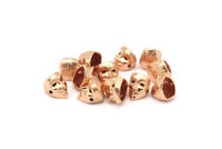 Rose Gold Vendetta Mask , 2 Rose Gold Plated Brass Vendetta Bracelet Parts (14.5x13x11mm) N0425 q0107