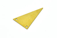 Brass Triangle Char, 20 Raw Brass Triangle Charms 2 Holes (25x16mm) A0043