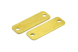 Brass Rectangle Connector, 10 Raw Huge Brass Rectangle Stamping Blank Geometric Findings With 2 Holes (30x10X0.40mm) A0343