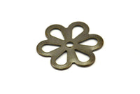 Brass Flower Bead, 40 Antique Brass Flower Bead Caps, Connector Charms Pendant Findings (12mm) Pen 121 K159