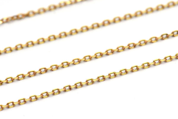 Brass Chain, 20 M (1.5x2.5mm) Red Brass Soldered Chain -BS 1068