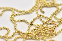 Raw Brass Chain, 5 Meters Raw Brass Faceted Ball Chain (1.5mm) ( Z007 )