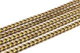 Big Link Chain, 1M Huge Faceted Raw Brass Soldered Chain (9x7.5mm) 1 Meter -3.3 Feet  W12